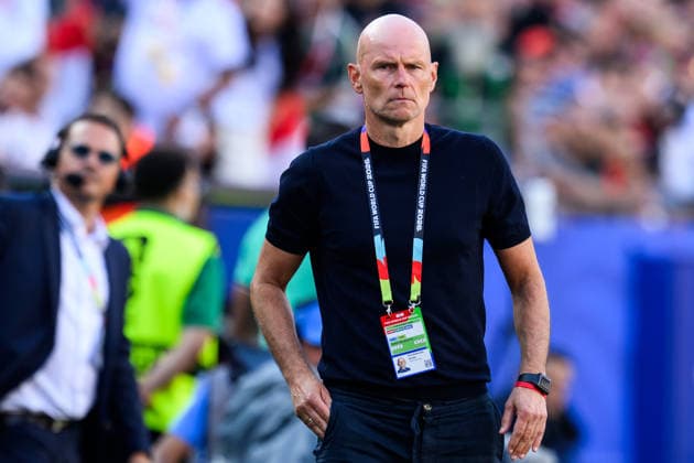 260616 Head coach Stale Solbakken of Norway during the FIFA World Cup, WM, Weltmeisterschaft, Fussball 2026 group stage football match between Iraq and Norway on June 16, 2026 in Foxborough. Photo: Vegard Grott BILDBYRAN kod VG VG0955 bbeng fotboll football soccer fotball vm fotbolls-vm fotball-vm fotbolls-vm 2026 fifa world cup 2026 norge norway iraq irak