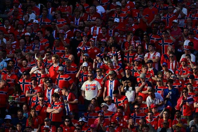 Iraq v Norway - FIFA World Cup, WM, Weltmeisterschaft, Fussball 2026 - Group I FOXBOROUGH, UNITED STATES - JUNE 16: Norway fans follow the 2026 FIFA World Cup First Stage Group I match between Iraq and Norway at Gillette Stadium (Boston Stadium) in Foxborough, Massachusetts, United States on June 16, 2026. Abdulhamid Hosbas Anadolu Massachusetts United States. Editorial use only. Please get in touch for any other usage.  Copyright: x2026xAnadoluxAbdulhamidxHosbasx
