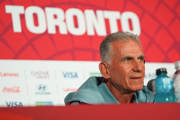 Ghana press conference, PK, Pressekonferenz - 2026 FIFA World Cup, WM, Weltmeisterschaft, Fussball Carlos QUEIROZ Head Coach of Ghana during the 2026 FIFA World Cup MD-1 Press Conference ahead of the Group L match between Ghana and Panama at Toronto Stadium. on June 16, 2026 in Toronto, Canada. (Photo by Leonardo Ramirez Eyepix Group) (Photo by Leonardo Ramirez Eyepix Group Eyepix via Nexpher Images) Toronto