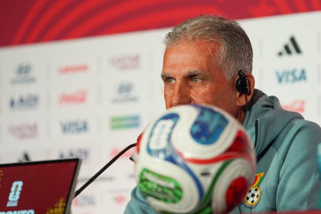 Ghana press conference, PK, Pressekonferenz - 2026 FIFA World Cup, WM, Weltmeisterschaft, Fussball Carlos QUEIROZ Head Coach of Ghana during the 2026 FIFA World Cup MD-1 Press Conference ahead of the Group L match between Ghana and Panama at Toronto Stadium. on June 16, 2026 in Toronto, Canada. (Photo by Leonardo Ramirez Eyepix Group) (Photo by Leonardo Ramirez Eyepix Group Eyepix via Nexpher Images) Toronto