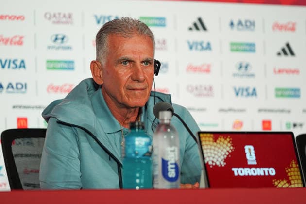 Ghana press conference, PK, Pressekonferenz - 2026 FIFA World Cup, WM, Weltmeisterschaft, Fussball Carlos QUEIROZ Head Coach of Ghana during the 2026 FIFA World Cup MD-1 Press Conference ahead of the Group L match between Ghana and Panama at Toronto Stadium. on June 16, 2026 in Toronto, Canada. (Photo by Leonardo Ramirez Eyepix Group) (Photo by Leonardo Ramirez Eyepix Group Eyepix via Nexpher Images) Toronto