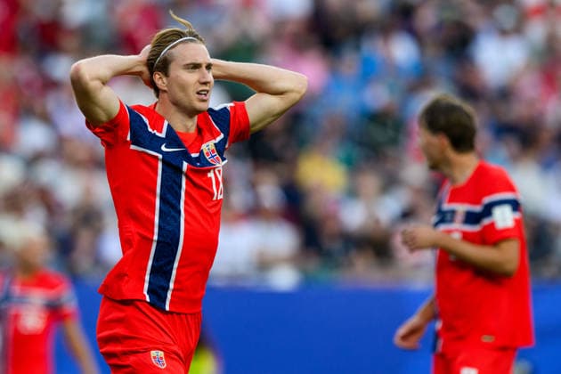 260616 Kristian Thorstvedt of Norway during the FIFA World Cup, WM, Weltmeisterschaft, Fussball 2026 group stage football match between Iraq and Norway on June 16, 2026 in Foxborough. Photo: Vegard Grott BILDBYRAN kod VG VG0955 bbeng fotboll football soccer fotball vm fotbolls-vm fotball-vm fotbolls-vm 2026 fifa world cup 2026 norge norway iraq irak depp