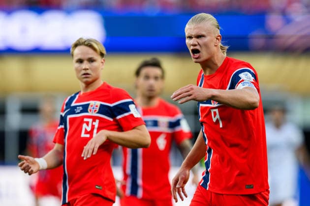 260616 Erling Braut Haaland of Norway during the FIFA World Cup, WM, Weltmeisterschaft, Fussball 2026 group stage football match between Iraq and Norway on June 16, 2026 in Foxborough. Photo: Vegard Grott BILDBYRAN kod VG VG0955 bbeng fotboll football soccer fotball vm fotbolls-vm fotball-vm fotbolls-vm 2026 fifa world cup 2026 norge norway iraq irak