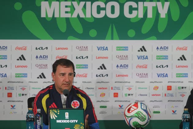 Colombia v Uzbekistan FIFA World Cup, WM, Weltmeisterschaft, Fussball 2026 Group K press conference, PK, Pressekonferenz Head Coach of Colombia national soccer team Nestor Lorenzo speaks during a press conference ahead of the FIFA World Cup Group K first-round match between Colombia and Uzbekistan at Mexico City Stadium. on June 16, 2026 in Mexico City, Mexico. (Photo by Ian Robles Eyepix Group) Copyright: xIanxRobles xEyepixxGroupx EL_16062026_187351JPEG