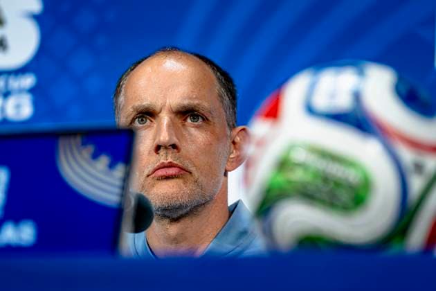DALLAS - England national team, Nationalteam coach Thomas Tuchel during the 2026 World Cup, England MD-1 press conference, PK, Pressekonferenz at AT&T Stadium on June 16, 2026, in Dallas, United States. (Photo by Stefan Koops EYE4IMAGES DeFodi Images) -
