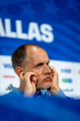 DALLAS - England national team, Nationalteam coach Thomas Tuchel during the 2026 World Cup, England MD-1 press conference, PK, Pressekonferenz at AT&T Stadium on June 16, 2026, in Dallas, United States. (Photo by Stefan Koops EYE4IMAGES DeFodi Images) -