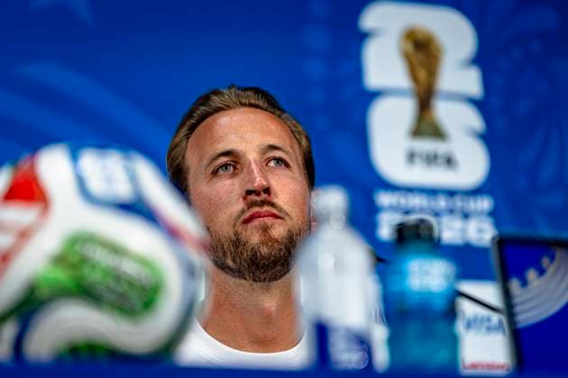 DALLAS - Harry Kane of England during the 2026 World Cup, England MD-1 press conference, PK, Pressekonferenz at AT&T Stadium on June 16, 2026, in Dallas, United States. (Photo by Stefan Koops EYE4IMAGES DeFodi Images) -