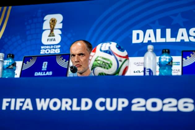 DALLAS - England national team, Nationalteam coach Thomas Tuchel during the 2026 World Cup, England MD-1 press conference, PK, Pressekonferenz at AT&T Stadium on June 16, 2026, in Dallas, United States. (Photo by Stefan Koops EYE4IMAGES DeFodi Images) -
