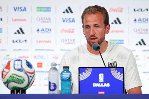 England v Croatia, FIFA World Cup, WM, Weltmeisterschaft, Fussball 2026 press conference, PK, Pressekonferenz England forward Harry Kane (9) during the MD-1 England Press Conference ahead of the England v Croatia FIFA WORLD CUP 2026 match, Dallas Stadium, Arlington, United States on 16 June 2026 Credit: Phil Duncan Every Second Media Editorial use only. All images are copyright Every Second Media Limited. No images may be reproduced without prior permission. Copyright: xIMAGO EveryxSecondxMediax ESM-2040-0002 PhilxDuncanx xEveryxSecondxMediax