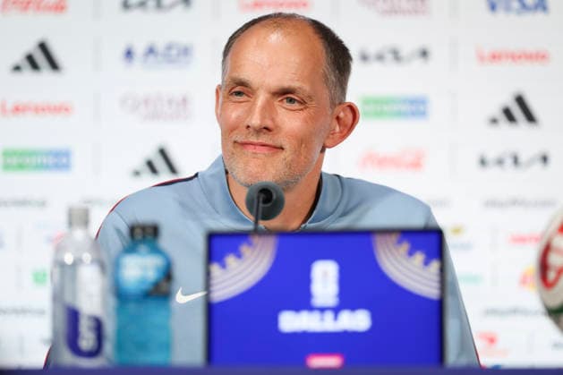England v Croatia, FIFA World Cup, WM, Weltmeisterschaft, Fussball 2026 press conference, PK, Pressekonferenz England Head Coach Thomas Tuchel GER smiles during the MD-1 England Press Conference ahead of the England v Croatia FIFA WORLD CUP 2026 match, Dallas Stadium, Arlington, United States on 16 June 2026 Credit: Phil Duncan Every Second Media Editorial use only. All images are copyright Every Second Media Limited. No images may be reproduced without prior permission. Copyright: xIMAGO EveryxSecondxMediax ESM-2040-0003 PhilxDuncanx xEveryxSecondxMediax