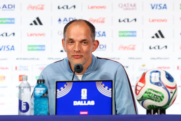 England v Croatia, FIFA World Cup, WM, Weltmeisterschaft, Fussball 2026 press conference, PK, Pressekonferenz England Head Coach Thomas Tuchel GER smiles during the MD-1 England Press Conference ahead of the England v Croatia FIFA WORLD CUP 2026 match, Dallas Stadium, Arlington, United States on 16 June 2026 Credit: Phil Duncan Every Second Media Editorial use only. All images are copyright Every Second Media Limited. No images may be reproduced without prior permission. Copyright: xIMAGO EveryxSecondxMediax ESM-2040-0005 PhilxDuncanx xEveryxSecondxMediax