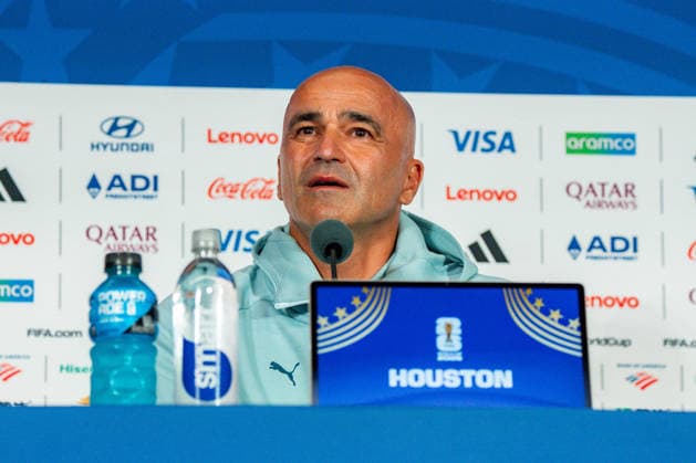FIFA Fussball Weltmeisterschaft 2026, Gruppe K, Spiel 1, Portugal vs. DR Kongo, 17.06.2026 im NRG Stadium in Houton, Texas Pressekonferenz mit Bruno Fernandes und Roberto Martinez