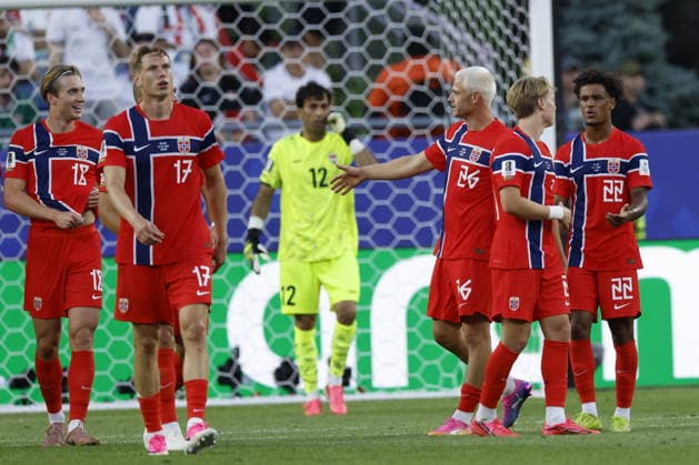 FIFA World Cup, WM, Weltmeisterschaft, Fussball 2026 - Group I - Iraq vs Norway Players of Norway celebrate the 1-4 goal during the FIFA World Cup 2026 group stage match Iraq against Norway, in Boston, Massachusetts, USA, 16 June 2026. Foxborough United States  Copyright: xGREGxM.xCOOPERx
