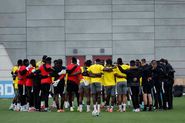 Players of Ghana take part in a training session at Centennial Park in Toronto, Canada, 16 June 2026. Ghana national team, Nationalteam Training in Toronto !ACHTUNG: NUR REDAKTIONELLE NUTZUNG!  Copyright: xBienvenidoxVelascox GR3056 20260617-55020616392_1