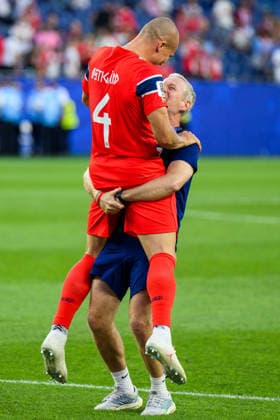260616 Leo ostigard of Norway after the FIFA World Cup, WM, Weltmeisterschaft, Fussball 2026 group stage football match between Iraq and Norway on June 16, 2026 in Foxborough. Photo: Jon Olav Nesvold BILDBYRAN COP 217 VG0955 bbeng fotboll football soccer fotball vm fotbolls-vm fotball-vm fotbolls-vm 2026 fifa world cup 2026 norge norway iraq irak jubel