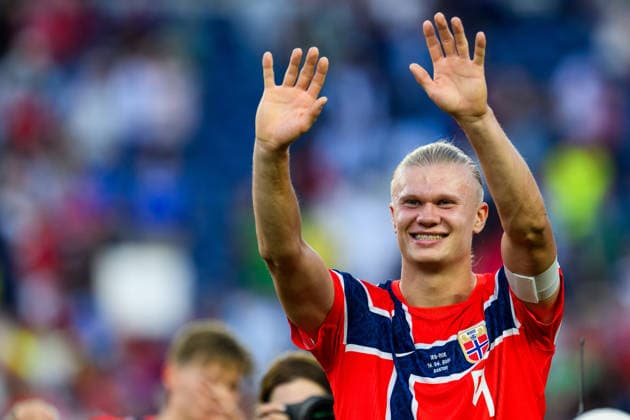 260616 Erling Braut Haaland of Norway after the FIFA World Cup, WM, Weltmeisterschaft, Fussball 2026 group stage football match between Iraq and Norway on June 16, 2026 in Foxborough. Photo: Vegard Grott BILDBYRAN kod VG VG0955 bbeng fotboll football soccer fotball vm fotbolls-vm fotball-vm fotbolls-vm 2026 fifa world cup 2026 norge norway iraq irak jubel