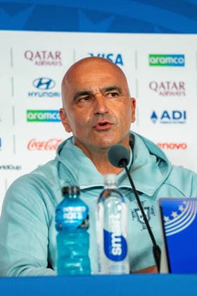 FIFA Fussball Weltmeisterschaft 2026, Gruppe K, Spiel 1, Portugal vs. DR Kongo, 17.06.2026 im NRG Stadium in Houton, Texas Pressekonferenz mit Bruno Fernandes und Roberto Martinez
