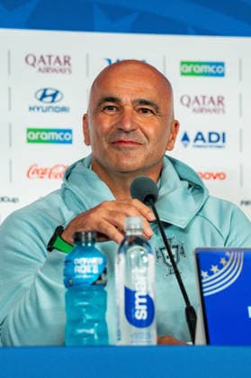 FIFA Fussball Weltmeisterschaft 2026, Gruppe K, Spiel 1, Portugal vs. DR Kongo, 17.06.2026 im NRG Stadium in Houton, Texas Pressekonferenz mit Bruno Fernandes und Roberto Martinez