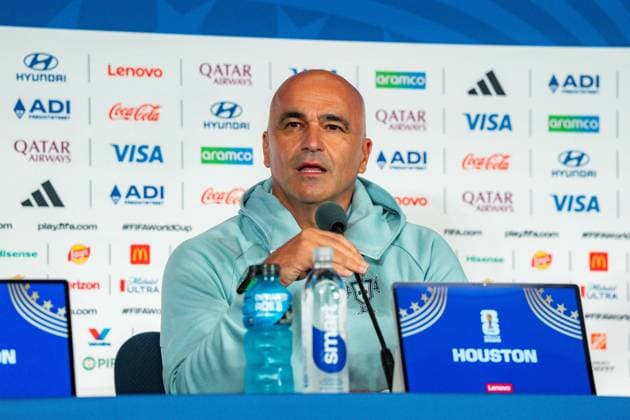 FIFA Fussball Weltmeisterschaft 2026, Gruppe K, Spiel 1, Portugal vs. DR Kongo, 17.06.2026 im NRG Stadium in Houton, Texas Pressekonferenz mit Bruno Fernandes und Roberto Martinez