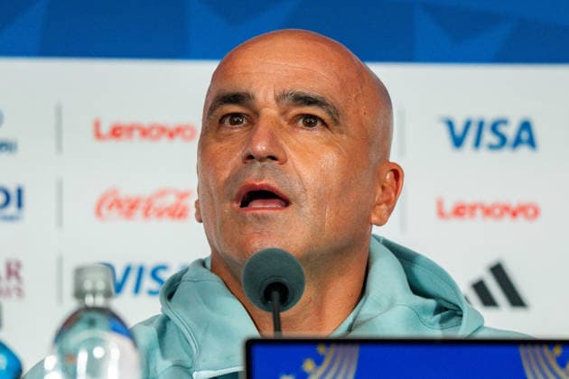 FIFA Fussball Weltmeisterschaft 2026, Gruppe K, Spiel 1, Portugal vs. DR Kongo, 17.06.2026 im NRG Stadium in Houton, Texas Pressekonferenz mit Bruno Fernandes und Roberto Martinez