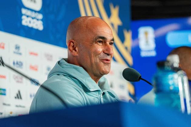 FIFA Fussball Weltmeisterschaft 2026, Gruppe K, Spiel 1, Portugal vs. DR Kongo, 17.06.2026 im NRG Stadium in Houton, Texas Pressekonferenz mit Bruno Fernandes und Roberto Martinez