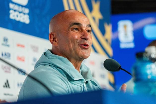 FIFA Fussball Weltmeisterschaft 2026, Gruppe K, Spiel 1, Portugal vs. DR Kongo, 17.06.2026 im NRG Stadium in Houton, Texas Pressekonferenz mit Bruno Fernandes und Roberto Martinez