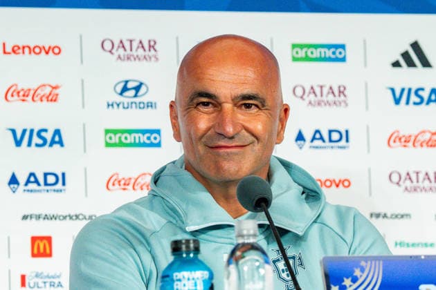 FIFA Fussball Weltmeisterschaft 2026, Gruppe K, Spiel 1, Portugal vs. DR Kongo, 17.06.2026 im NRG Stadium in Houton, Texas Pressekonferenz mit Bruno Fernandes und Roberto Martinez