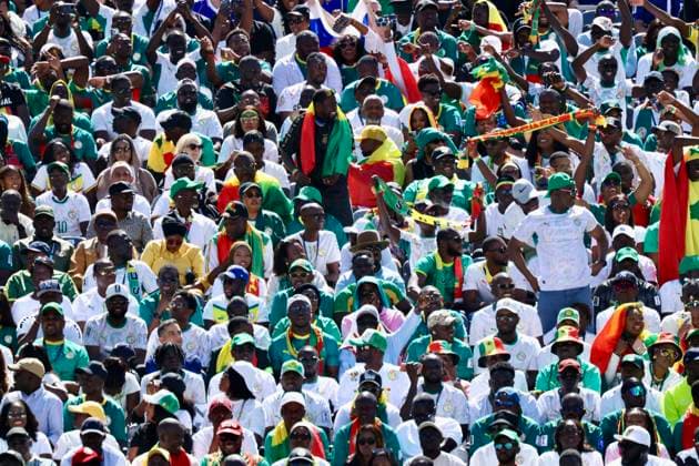 EAST RUTHERFORD, NEW JERSEY - JUNE 16: Fans cheer up during the FIFA World Cup, WM, Weltmeisterschaft, Fussball 2026 Group I match between France and Senegal at New York New Jersey Stadium on June 16, 2026 in East Rutherford, New Jersey.  Copyright: xVCGx 111648687760