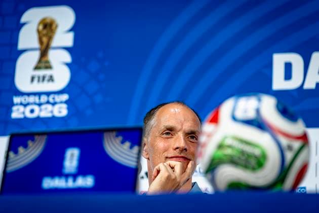 DALLAS - England national team, Nationalteam coach Thomas Tuchel during the 2026 World Cup, England MD-1 press conference, PK, Pressekonferenz at AT&T Stadium on June 16, 2026, in Dallas, United States. (Photo by Stefan Koops EYE4IMAGES DeFodi Images) -
