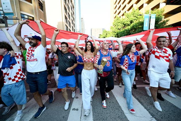 Dallas, 160626. Numerous Croatian fans gathered at the American-Croatian Friendship Parade, which started from Civic Garden to Ferris Plaza. The event was organized before the match of the Croatian national football team. In the photo: Ivana Knoll. Photo: Boris Kovacev CROPIX Copyright: xxBorisxKovacevx navijaci_dallas44-160626