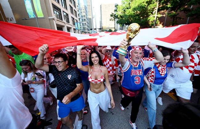 Dallas, 160626. Numerous Croatian fans gathered at the American-Croatian Friendship Parade, which started from Civic Garden to Ferris Plaza. The event was organized before the match of the Croatian national football team. In the photo: Ivana Knoll. Photo: Boris Kovacev CROPIX Copyright: xxBorisxKovacevx navijaci_dallas45-160626