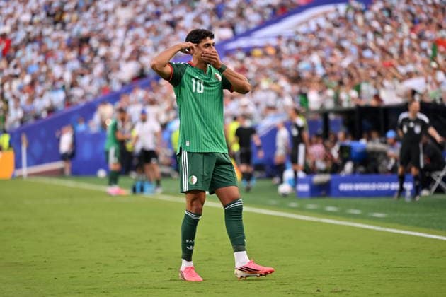 FIFA World Cup, WM, Weltmeisterschaft, Fussball 2026 - Group J - Argentina vs Algeria Fares Chaibi of Algeria celebrates a goal that was later ruled offside by VAR during the FIFA World Cup 2026 group stage match Argentina against Algeria, in Kansas City, Missouri, USA, 16 June 2026. KANSAS CITY United States  Copyright: xAMYxKONTRASx