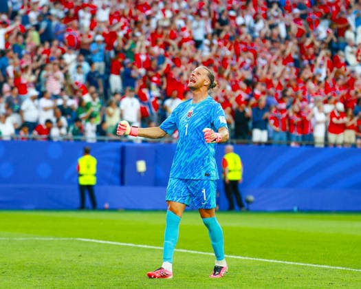 June 16, 2026, Foxborough, Massachusetts, USA: ORJAN NYLAND of Norway celebrates Norways win during the 2026 FIFA World Cup, WM, Weltmeisterschaft, Fussball Group I match at Boston Stadium in Massachusetts on June 16, 2026. Foxborough USA - ZUMAm283 20260616_zsp_m283_030 Copyright: xBillyxMyersx