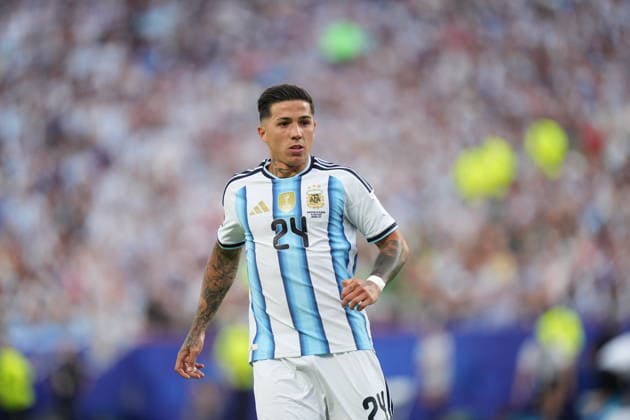 Argentina v Algeria - FIFA World Cup, WM, Weltmeisterschaft, Fussball 2026 - Group J KANSAS CITY, UNITED STATES - JUNE 16: Enzo Fernandez of Argentina in action during the 2026 FIFA World Cup First Stage Group J match between Argentina and Algeria at Arrowhead Stadium (Kansas City Stadium) in Kansas City, Missouri, United States on June 16, 2026. Hakan Akgun Anadolu Missouri United States. Editorial use only. Please get in touch for any other usage.  Copyright: x2026xAnadoluxHakanxAkgunx