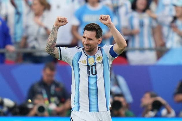 Argentina v Algeria - FIFA World Cup, WM, Weltmeisterschaft, Fussball 2026 - Group J KANSAS CITY, UNITED STATES - JUNE 16: Lionel Messi of Argentina celebrates after scoring a goal during the 2026 FIFA World Cup First Stage Group J match between Argentina and Algeria at Arrowhead Stadium (Kansas City Stadium) in Kansas City, Missouri, United States on June 16, 2026. Hakan Akgun Anadolu Missouri United States. Editorial use only. Please get in touch for any other usage.  Copyright: x2026xAnadoluxHakanxAkgunx
