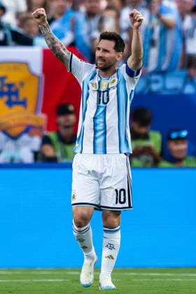 260616 Lionel Messi of Argentina celebrates after 1-0 during the FIFA World Cup, WM, Weltmeisterschaft, Fussball 2026 football match between Argentina and Algeria on June 16, 2026 in Kansas City. Photo: Joel Marklund BILDBYRAN kod JM JM0825 bbeng fotboll football soccer fotball vm fotbolls-vm fotball-vm fotbolls-vm 2026 fifa world cup 2026 argentina algeria algeriet celebration jubel