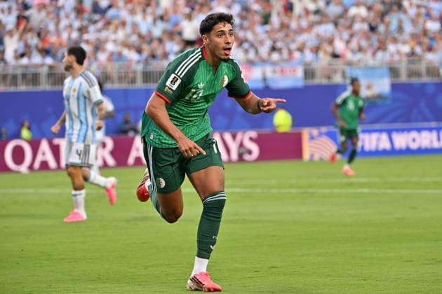 FIFA World Cup, WM, Weltmeisterschaft, Fussball 2026 - Group J - Argentina vs Algeria Fares Chaibi of Algeria celebrates a goal that was later disallowed as offside by VAR during the FIFA World Cup 2026 group stage match Argentina against Algeria, in Kansas City, Missouri, USA, 16 June 2026. KANSAS CITY United States  Copyright: xAMYxKONTRASx