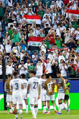June 16, 2026; Foxborough, Massachusetts, USA; Iraq supporters celebrate their team after a FIFA World Cup, WM, Weltmeisterschaft, Fussball 2026 Group I match between Iraq and Norway at Boston Stadium. (c) CSM - ZUMAc04_ 20260616_zma_c04_053 Copyright: xBurtxGranofskyx