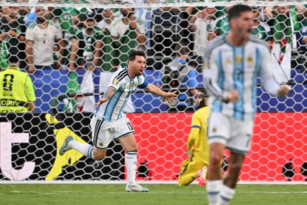 FIFA World Cup, WM, Weltmeisterschaft, Fussball 2026 - Group J - Argentina vs Algeria Lionel Messi of Argentina celebrates scoring the 1-0 goal during the FIFA World Cup 2026 group stage match Algeria against Argentina, in Kansas City, Missouri, USA, 16 June 2026. KANSAS CITY United States  Copyright: xAMYxKONTRASx