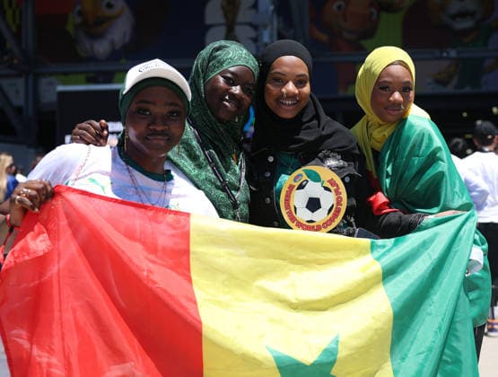 (260617) -- NEW YORK, June 17, 2026 -- Fans of Senegal are seen before the group I match between France and Senegal at the 2026 FIFA World Cup, WM, Weltmeisterschaft, Fussball at New York New Jersey Stadium in New York, the United States, June 16, 2026. ) (SP)U.S.-NEW YORK-FOOTBALL-FIFA WORLD CUP-GROUP I-FRA VS SEN HuxXingyu 