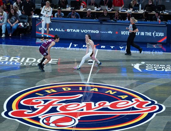 INDIANAPOLIS, IN - JUNE 16: Indiana Fever guard Caitlin Clark (22) dribbles between her legs wearing her Taylor Swift themed shoes, the NIKE 6 Protro Eras Tour, against the Toronto Tempo on June 16, 2026, at Gainbridge Fieldhouse in Indianapolis, Indiana. (Photo by Brian Spurlock Icon Sportswire) WNBA, Basketball Damen, USA JUN 16 Toronto Tempo at Indiana Fever EDITORIAL USE ONLY Icon26061618