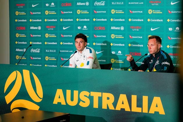 FIFA World Cup, WM, Weltmeisterschaft, Fussball 2026 - Australia press conference, PK, Pressekonferenz Australia s Alessandro Circati looks on during a press conference at the Oakland Roots Sports Club in Alameda, California, USA, 16 June 2026. ALAMEDA California United States  Copyright: xJASONxHENRYx