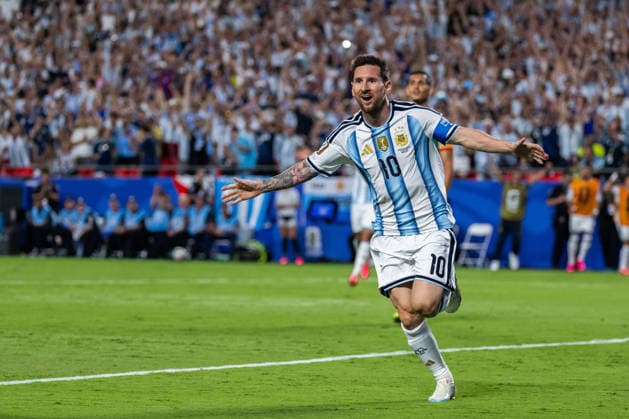 260616 Lionel Messi of Argentina celebrates after 2-0 during the FIFA World Cup, WM, Weltmeisterschaft, Fussball 2026 football match between Argentina and Algeria on June 16, 2026 in Kansas City. Photo: Joel Marklund BILDBYRAN kod JM JM0825 bbeng fotboll football soccer fotball vm fotbolls-vm fotball-vm fotbolls-vm 2026 fifa world cup 2026 argentina algeria algeriet celebration jubel