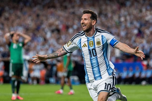 260616 Lionel Messi of Argentina celebrates after 2-0 during the FIFA World Cup, WM, Weltmeisterschaft, Fussball 2026 football match between Argentina and Algeria on June 16, 2026 in Kansas City. Photo: Joel Marklund BILDBYRAN kod JM JM0825 bbeng fotboll football soccer fotball vm fotbolls-vm fotball-vm fotbolls-vm 2026 fifa world cup 2026 argentina algeria algeriet celebration jubel