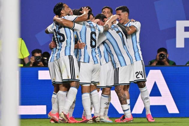FIFA World Cup, WM, Weltmeisterschaft, Fussball 2026 - Group J - Argentina vs Algeria Players of Argentina celebrate scoring the 2-0 goal during the FIFA World Cup 2026 group stage match Argentina against Algeria, in Kansas City, Missouri, USA, 16 June 2026. KANSAS CITY United States  Copyright: xAMYxKONTRASx