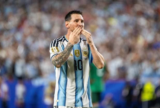 Fußball, Herren, FIFA World Cup, WM, Weltmeisterschaft, Fussball 2026 in Mexiko, Kanada und USA, Spiel in Kansas City (Gruppe J, 1. Spieltag), Argentinien - Algerien, Lionel Messi (Argentinien), Jubel nach Tor zum 3:0, 16.06. 2026,