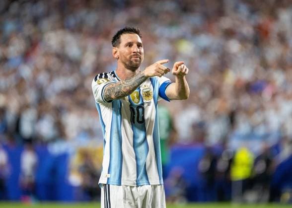 Fußball, Herren, FIFA World Cup, WM, Weltmeisterschaft, Fussball 2026 in Mexiko, Kanada und USA, Spiel in Kansas City (Gruppe J, 1. Spieltag), Argentinien - Algerien, Lionel Messi (Argentinien), Jubel nach Tor zum 3:0, 16.06. 2026,