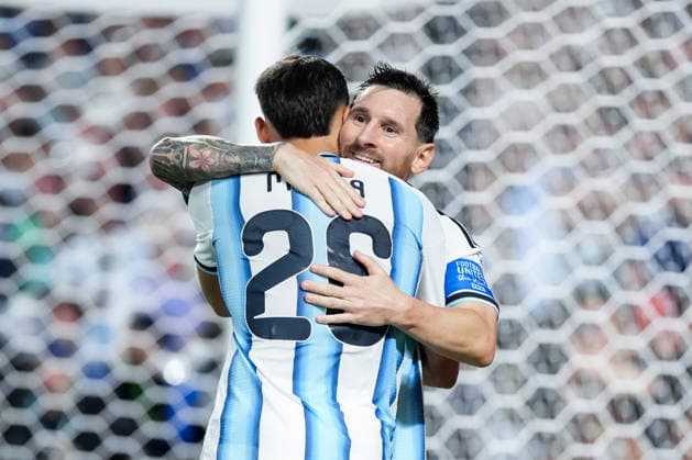 Lionel Messi of Argentina celebrates after scoring the team s third goal during a FIFA Men’s World Cup 2026 Group Stage football match between Argentina and Algeria at Kansas City Stadium, in Kansas City on June 16th 2026 (Photo by Alexandra Fechete SPP)  Copyright: xAlexandraxFechete SPPx Sportspressphoto_SPR168168