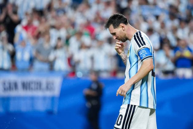 Lionel Messi of Argentina celebrates after scoring the team s third goal during a FIFA Men’s World Cup 2026 Group Stage football match between Argentina and Algeria at Kansas City Stadium, in Kansas City on June 16th 2026 (Photo by Alexandra Fechete SPP)  Copyright: xAlexandraxFechete SPPx Sportspressphoto_SPR168170