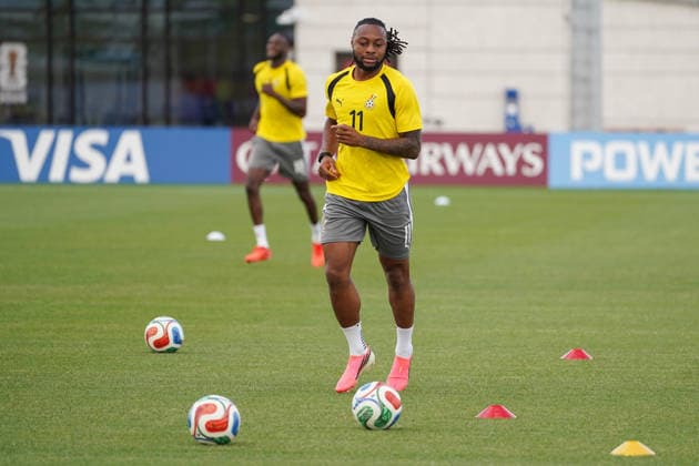 Ghana Training Day Ahead FIFA World Cup, WM, Weltmeisterschaft, Fussball Match Against Panama Antoine Semenyo 11 of Ghana national football team warms-up during the training day ahead the 2026 FIFA World Cup Group L match against Panama at Centennial Park. on June 16, 2026 in Toronto, Canada. (Photo by Leonardo Ramirez Eyepix Group) Copyright: xLeonardoxRamirezx xEyepixxGroupx LR16062026-03568